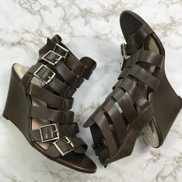 Vince Camuto Shoes - Vince Camuto Brown Gladiator Wedges